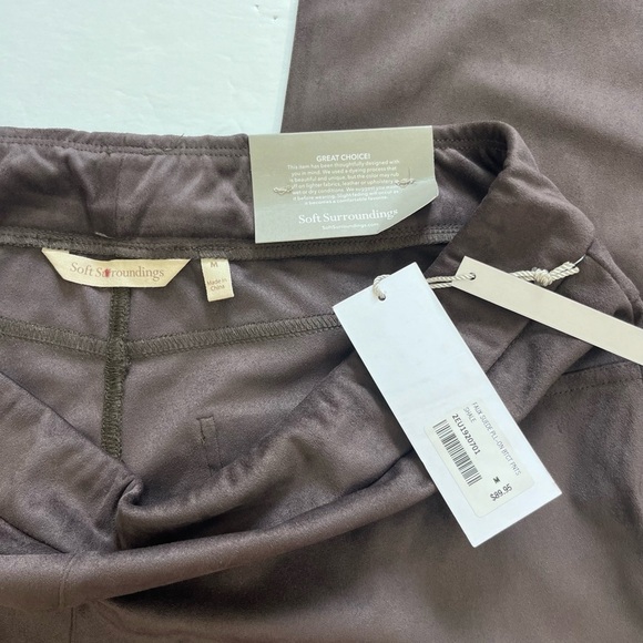 Soft Surroundings Faux Suede Pull On Pants Bootcut Full Length Size M New - Picture 4 of 10